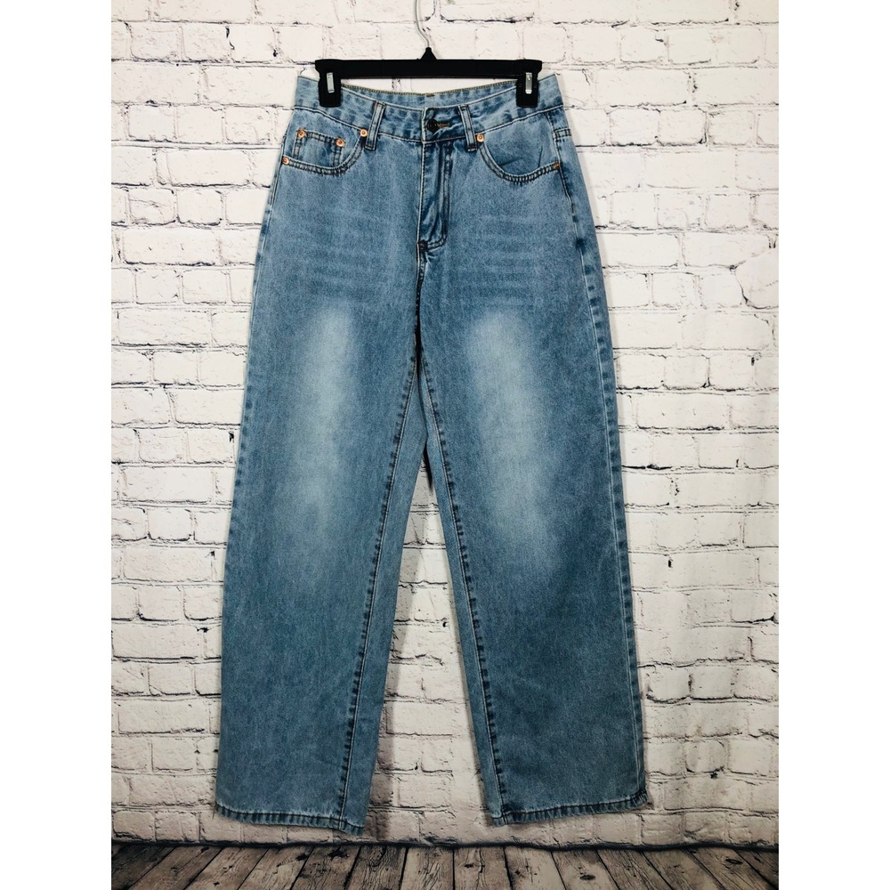 Unbranded Jeans Women Wide Leg High Rise Light Wash XS Excellent Denim Pants